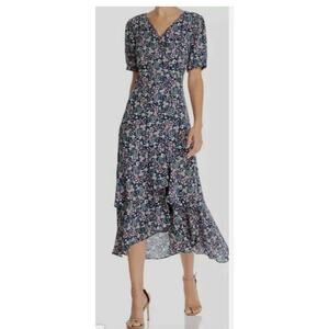 NWOT Nanette Lepore Womens Floral Midi Wrap Dress Size 8